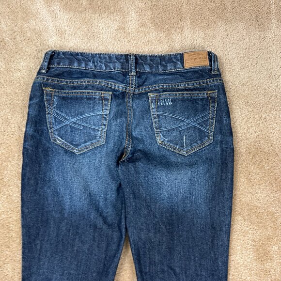 Y2K Aeropostale Hailey Flare Boot Cut Denim Jeans Size 5/6 Long Rip Distressed - Picture 9 of 10